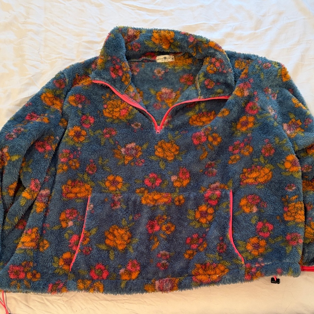 NATURAL LIFE Blue Floral Fleece Sweatshirt